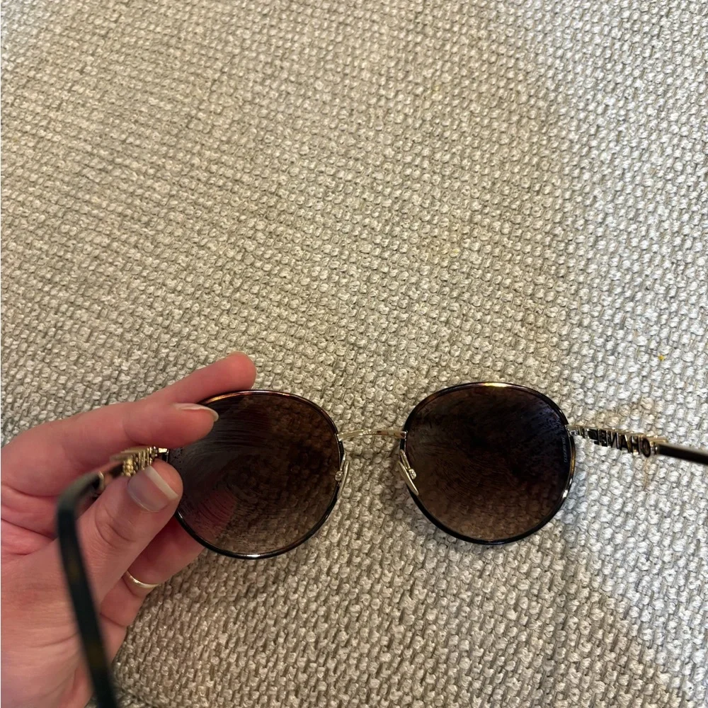 CHANEL Brown and Gold Tortoise Round Sunglasses - Picture 6 of 15